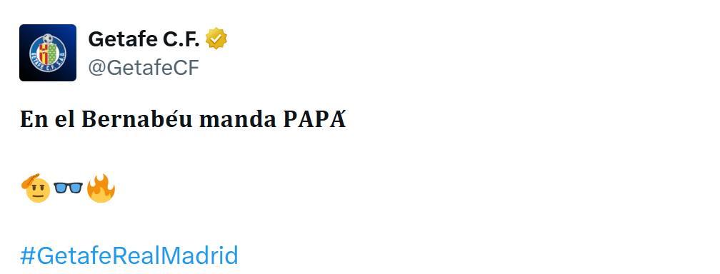 开云中国-赫塔费官媒赛后发布多条内容嘲讽皇马：在伯纳乌，是爸爸说了算